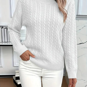 Women's Cable Knit Jumper with Cozy Texture and Versatile Style