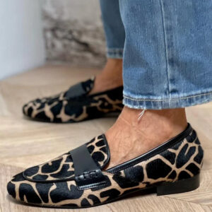 Women's Animal Print Loafers with Slip-On Design and Cushioned Insole