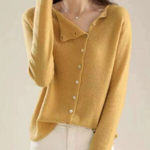 Women's Knit Cardigan with Open Front and Long Sleeves