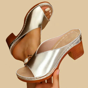 Women's Sandals with Thick Heels and Supportive Design