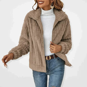Women's Cozy Knit Cardigan with Open Front and Long Sleeves