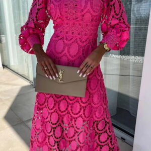 Luxurious Figure Shaping Lace Fabric Ornate Timeless Delicate Detailing Evening Dress