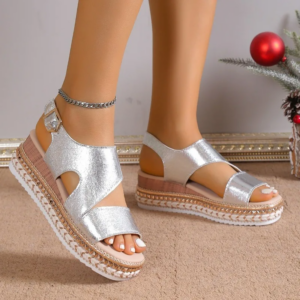 Women's Platform Sandals with Adjustable Straps and Cushioned Insole