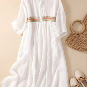 Women's Patterned Midi Dress with Flowy Skirt and Adjustable Straps