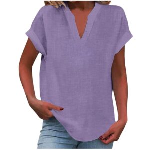 Women's V-Neck Blouse with Relaxed Fit and Lightweight Fabric