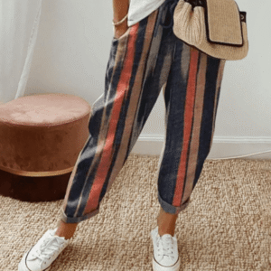 Women's Trousers with Flattering Fit and Printed Design