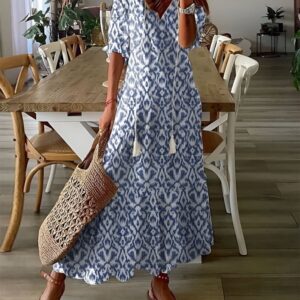 Women's Bohemian-Style Covering Dress with Flowing Design and Versatile Fit