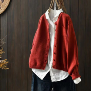 Women's Open Front Cardigan with Long Sleeves and Lightweight Fabric