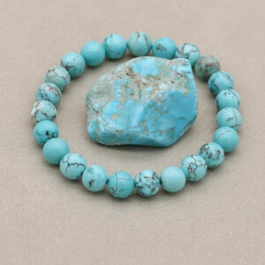 Women's Turquoise Bracelet with Adjustable Closure and Beaded Design