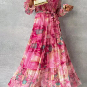 Women's Floral Dress with Handmade Design and Classic Style