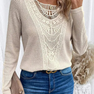 Women's Classic Jumper with Long Sleeves and Knit Design