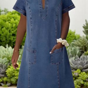 Women's Denim Dress with Classic Design and Versatile Style