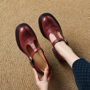 Women's Round Toe Strap Pumps with Chunky Block Heel and Versatile Design