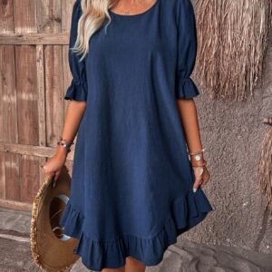 Women's Summer Dress with Tummy Coverage and Lightweight Fabric