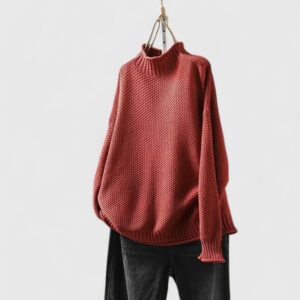 Women's Knit Sweater with Relaxed Fit and Soft Texture