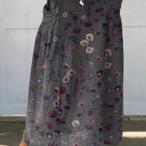 Women's Art Print Skirt with Pocket Design and Versatile Style