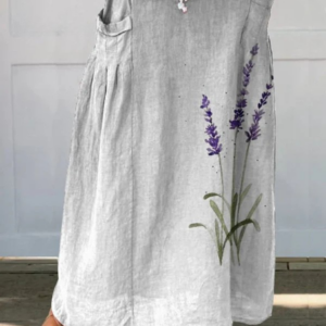 Women's Floral Printed Skirt with Elastic Waistband and Pockets