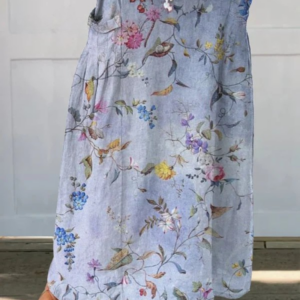 Women's Vintage Print Skirt with Pocket Design and Classic Style