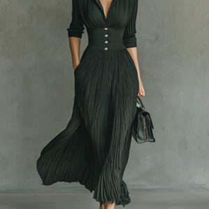 Elegant Waist Defining Soft Crepe Flattering Silhouette For Versatile Occasions Dress