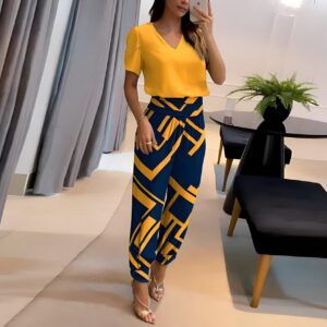 Women's Two-Piece Set with Coordinating Top and Bottom