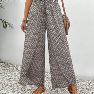 Women's Wide Leg Trousers with Relaxed Fit and Breathable Fabric