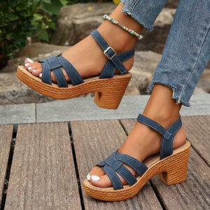 Women's Wedge Sandals with Adjustable Straps and Cushioned Footbed