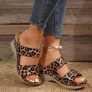 Women's Wedge Sandals with Adjustable Straps and Cushioned Insole