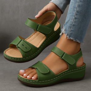 Women's Sandals with Wedge Heel and Adjustable Straps