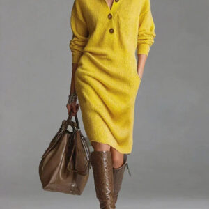 Chic Opulent Knit Breathable Velvet Textured Flattering Silhouette Sweater Dress