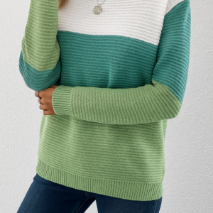 Women's Knit Sweater with Relaxed Fit and Soft Texture