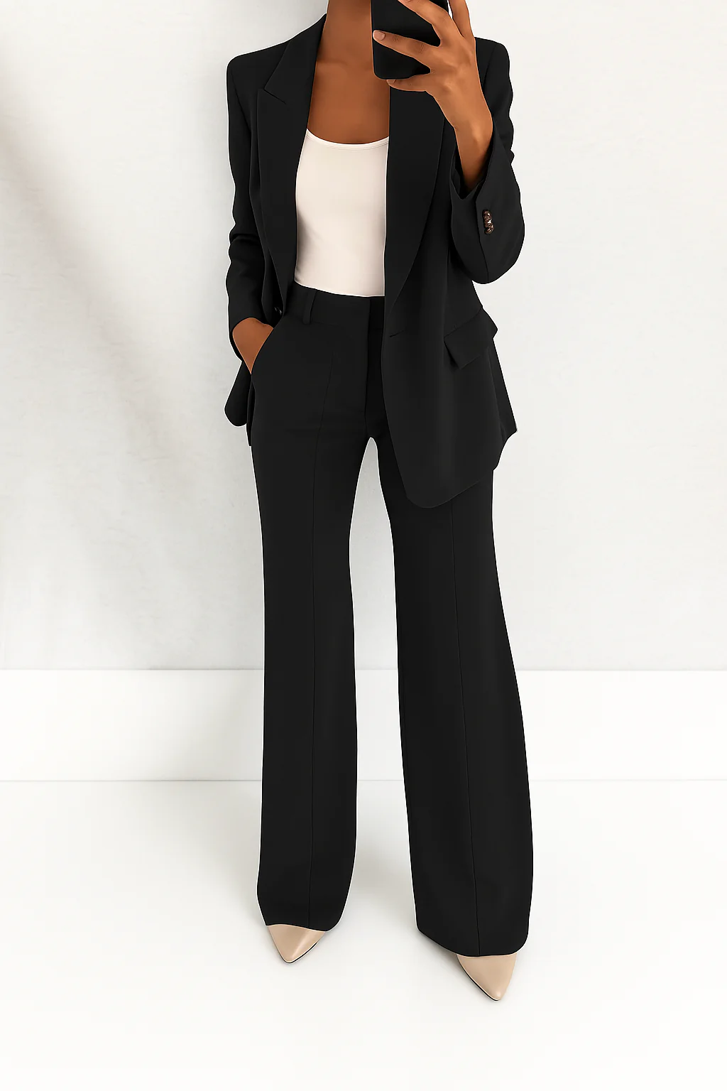 Effortless Tailored Silhouette Crepe Two Piece Suit For All Day Polished Comfort - Image 6