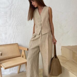 Women's Two-Piece Set with Relaxed Fit and Versatile Style