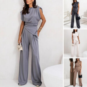 Women's Two-Piece Set with Versatile Design and Easy Care