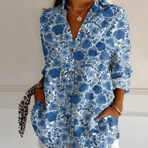 Women's Blouse with Whimsical Prints and Lightweight Fabric