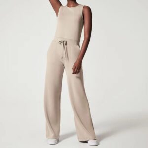 Women's Jumpsuit with Adjustable Straps and Wide Legs